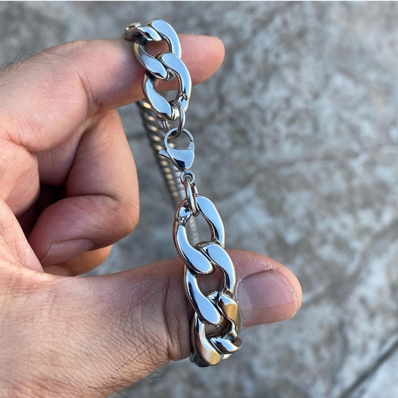 2 Pcs/Set Necklace Bracelet For Men/Women,Classic Fashion Y2k Stainless Steel. - Picture 12 of 12